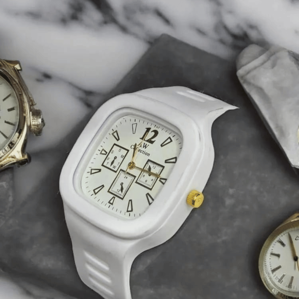 White Silicone Casual Watch
