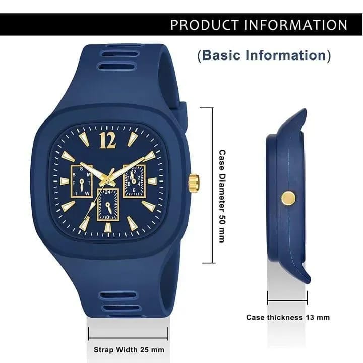 Men's Black Plastic Analogue Watch Lightweight Casual Wear