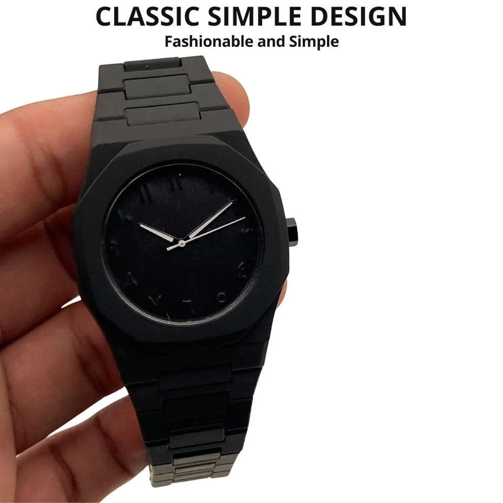 Men's Black Plastic Analogue Watch Lightweight Casual Wear