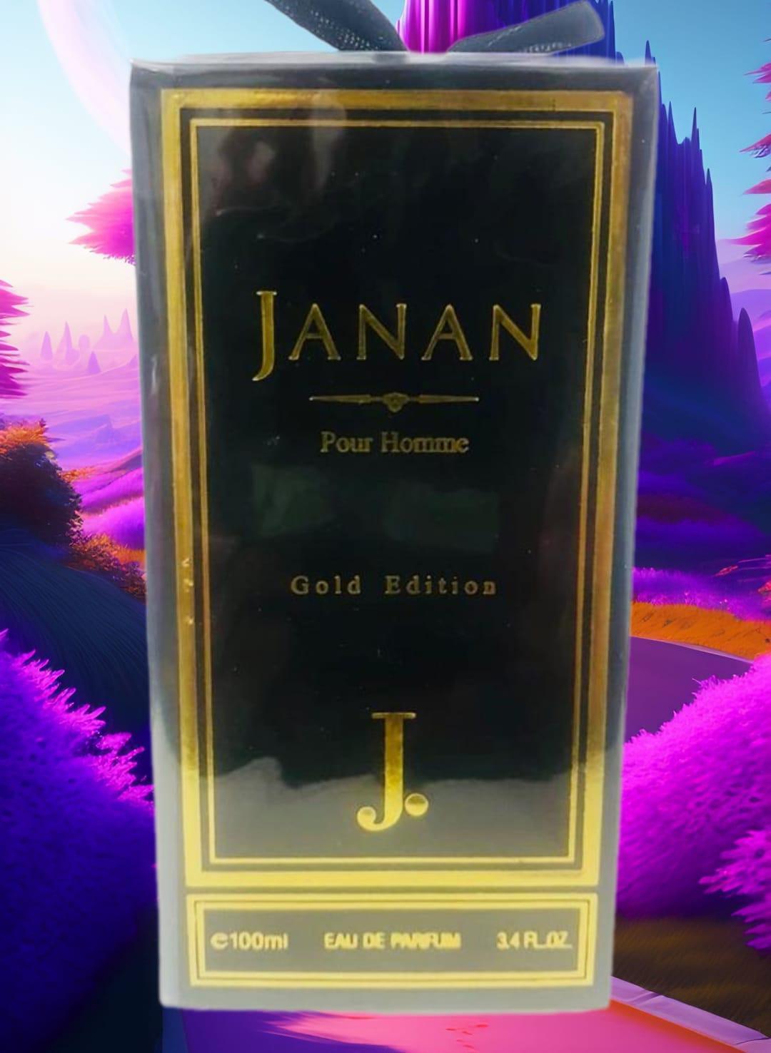 Janan Pour Homme Gold Perfume Black Gold Packaging