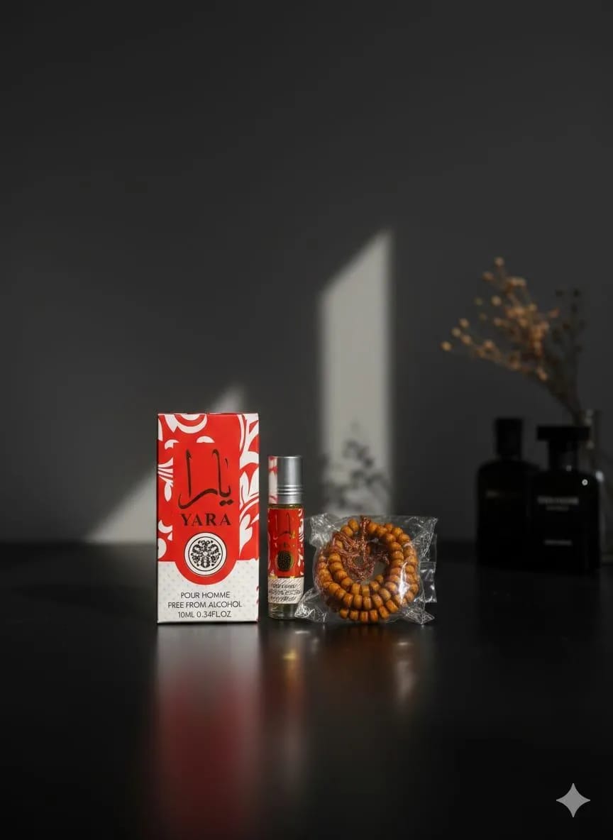 Yara Alcohol-Free Attar 8ml Red with Free Tasbeeh