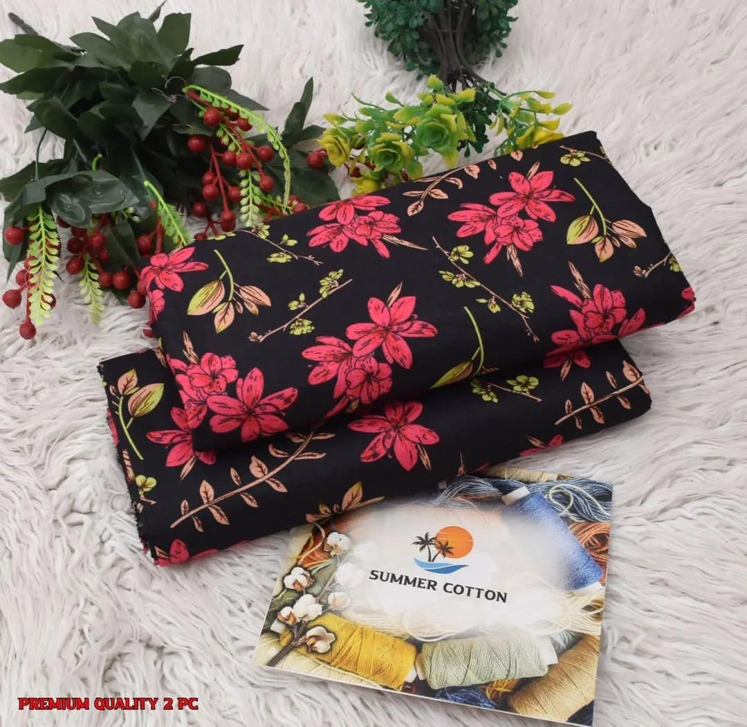 Digital Print Cotton Shirt & Trouser Set Brown   Red Floral Printed 2Pc Cotton Shirt & Trouser PcsGreen Floral Printed Cotton Yellow Floral CottonCottonRed Floral Printed 2Pc Cotton Shirt & Trouser Set Suit Black Floral