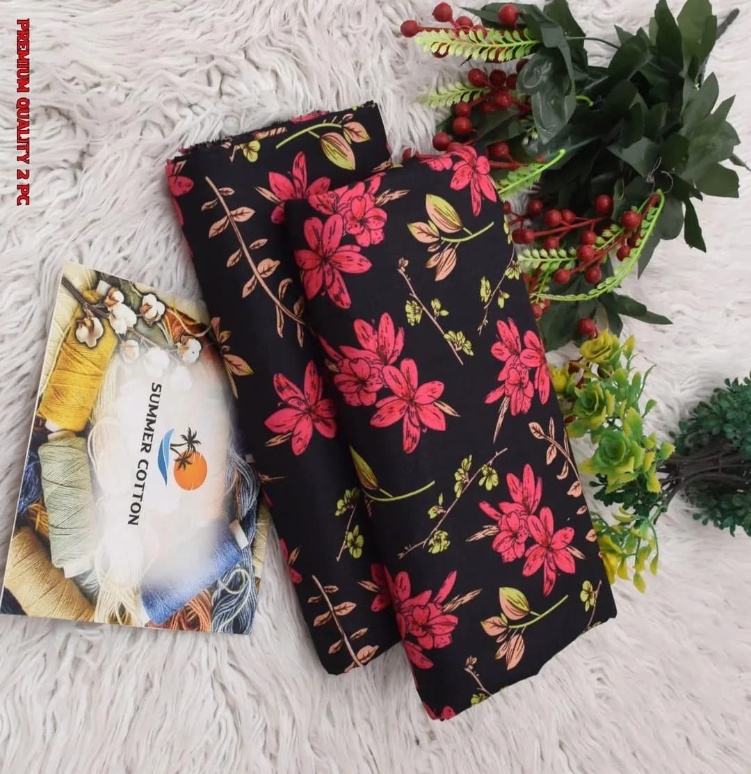 Digital Print Cotton Shirt & Trouser Set Brown   Red Floral Printed 2Pc Cotton Shirt & Trouser PcsGreen Floral Printed Cotton Yellow Floral CottonCottonRed Floral Printed 2Pc Cotton Shirt & Trouser Set Suit Black Floral