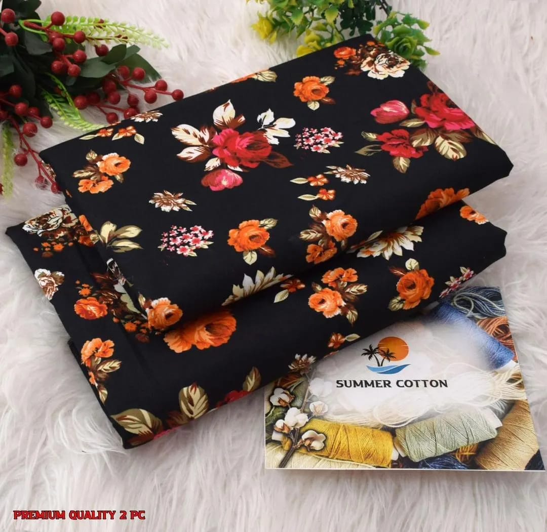 Digital Print Cotton Shirt & Trouser Set Brown   Red Floral Printed 2Pc Cotton Shirt & Trouser PcsGreen Floral Printed Cotton Yellow Floral CottonCottonRed Floral Printed 2Pc Cotton Shirt & Trouser Set Suit Black Floral