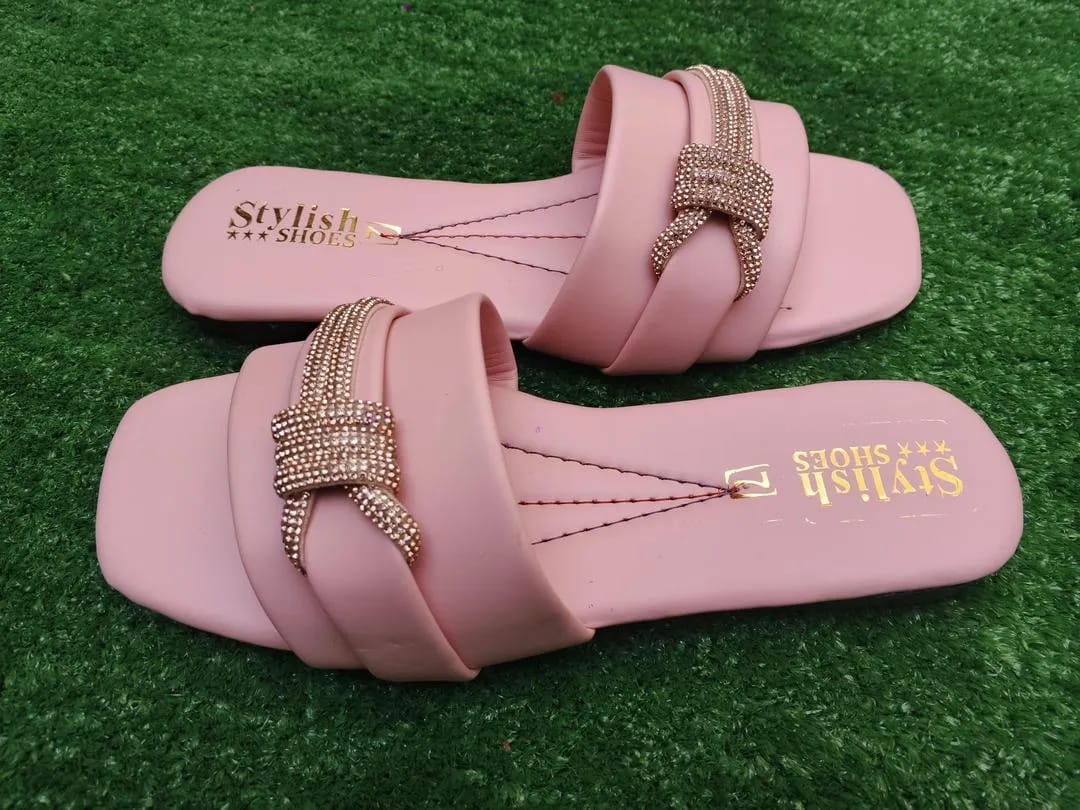 Pink Rhinestone Women's Flip Flops Size 6-10