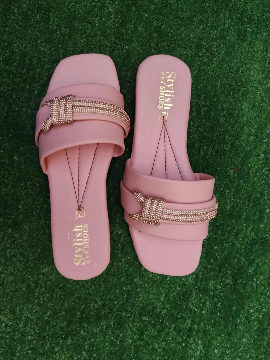 Pink Rhinestone Women's Flip Flops Size 6-10