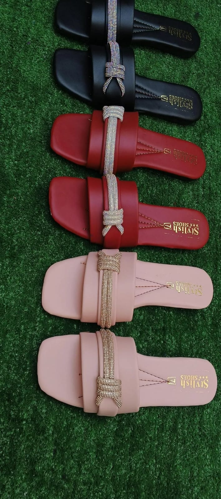 Pink Rhinestone Women's Flip Flops Size 6-10