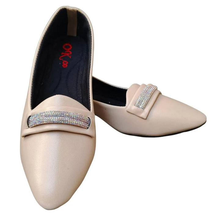 Women Synthetic Leather Formal Pumps Off White Size 7-10